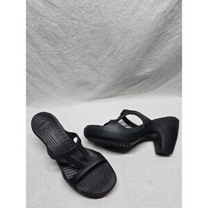 Women's Crocs Cyprus 3.5 Inch Heels Sandals Size 10 Black